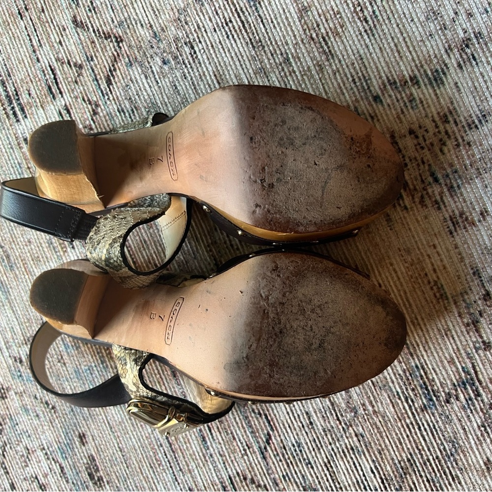 Coach Darcey Printed Python High Heel Sandals - image 3